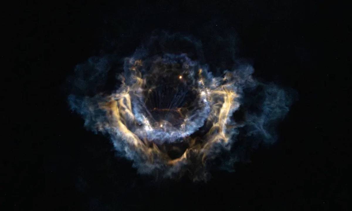 Cột khói từ tên lửa Falcon 9 như một tinh vân, hay một đóa hoa nở trên bầu trời