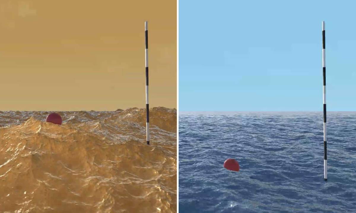 Một cơn gió nhẹ có thể gây ra sóng cao tới 3 mét ở các hồ của Titan