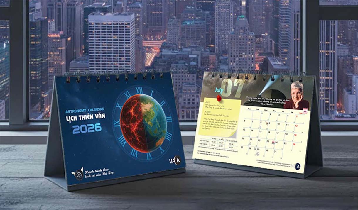 Lịch thiên văn để bàn 2026: Không chỉ là lịch, còn là một cuốn sách trực quan về khoa học