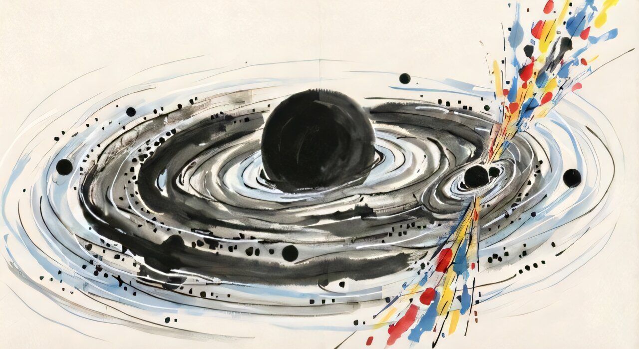 Vụ sáp nhập khổng lồ của hai lỗ đen làm gợn sóng không-thời gian và giải phóng chớp sáng mạnh mẽ