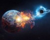 Black hole destroying Earth